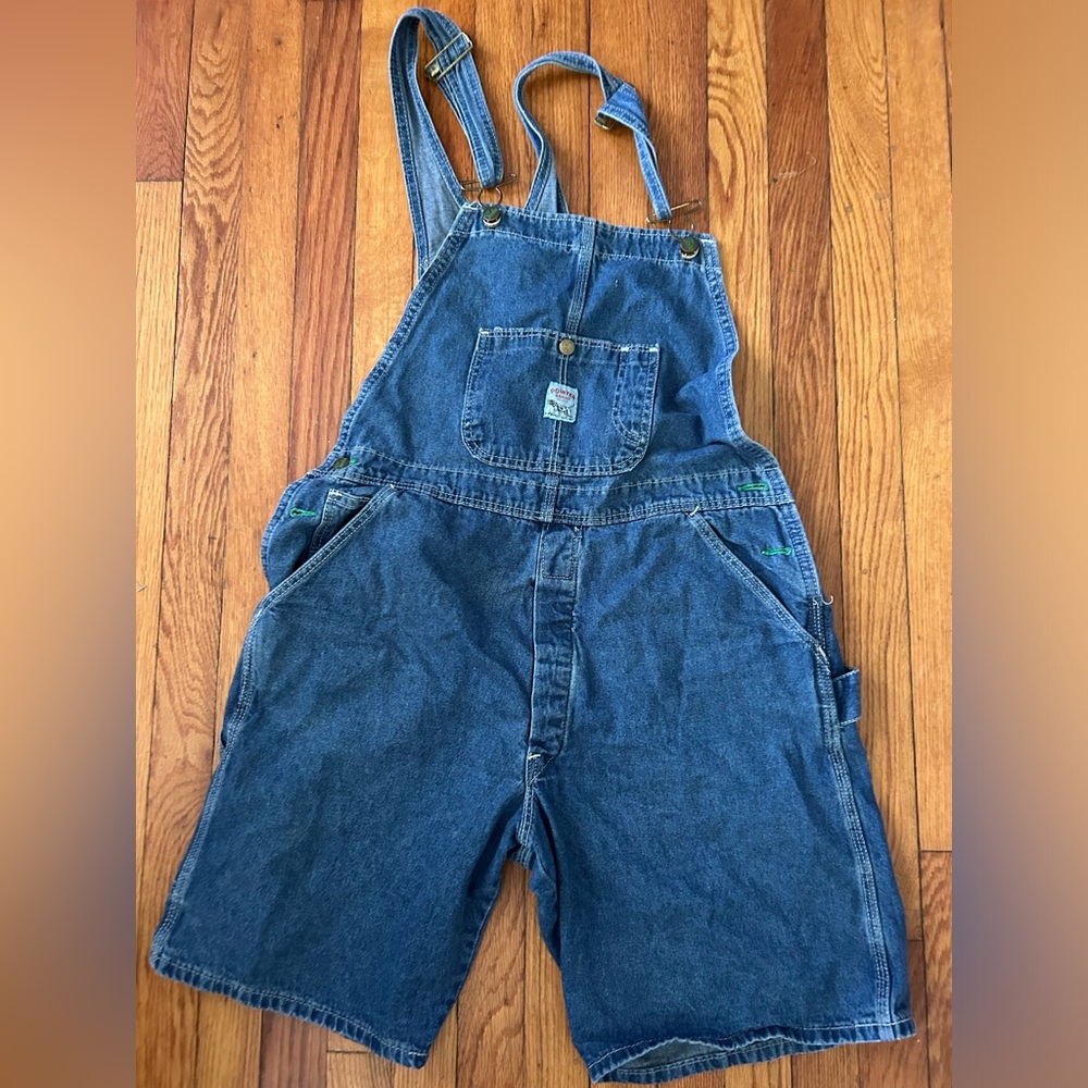 36 cotton denim short pointer overalls